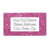 Hot Pink Glitter Sparkles Etiket (Voorkant)