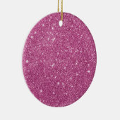 Hot Pink Glitter Sparkles Keramisch Ornament (Rechts)