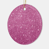 Hot Pink Glitter Sparkles Keramisch Ornament (Links)
