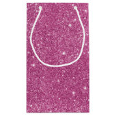 Hot Pink Glitter Sparkles Klein Cadeauzakje (Achterkant)