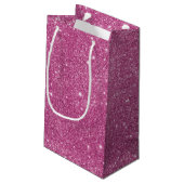 Hot Pink Glitter Sparkles Klein Cadeauzakje (Achterkant Gekanteld)