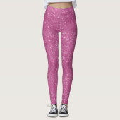 Hot Pink Glitter Sparkles Leggings (Voorkant)