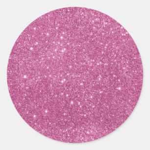 Hot Pink Glitter Sparkles Ronde Sticker