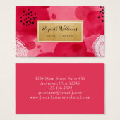 Hot Pink Gold Abstract Business Cards (Devant & derrière)