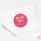 Hot Pink Gold Confetti bruiloft gunst Labels (Envelop)