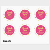 Hot Pink Gold Confetti bruiloft gunst Labels (Vel)
