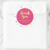Hot Pink Gold Confetti bruiloft gunst Labels (Tas)