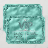 Hot Pink & Gold Diamonds en Glitter Ticket Kaart (Voorkant / Achterkant)