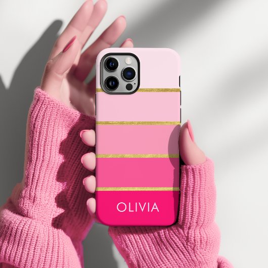 Hot Pink & Gold Girly op maat Case-Mate iPhone Case