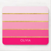 Hot Pink & Gold Girly op maat Muismat (Voorkant)