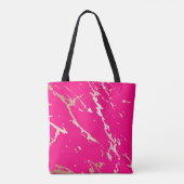 Hot Pink & Gold Monogram Aangepast Draagtas (Achterkant)