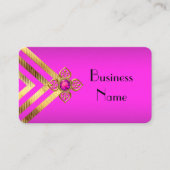 Hot Pink Gold Stripe Deco Visitekaartje (Voorkant)