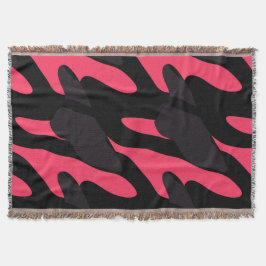 Hot pink, gray and black Camo abstract Deken