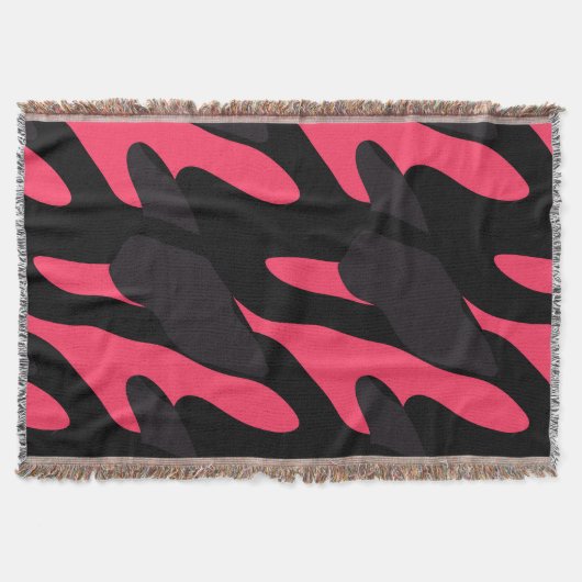 Hot pink, gray and black Camo abstract Deken (Voorkant)
