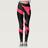 Hot pink, gray and black Camo abstract Leggings (Voorkant)