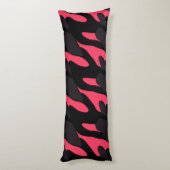 Hot pink, gray and black Camo abstract Lichaamskussen (Achterkant (Verticaal))