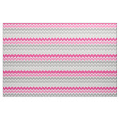 Hot Pink Gray Ombre Chevron Zigzag Pattern Stof (Fat Quarter)