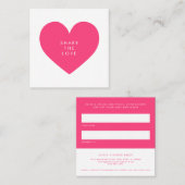 Hot Pink Heart Partagez la carte de référence d'am (Devant / Derrière)
