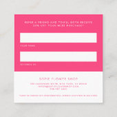 Hot Pink Heart Partagez la carte de référence d'am (Dos)