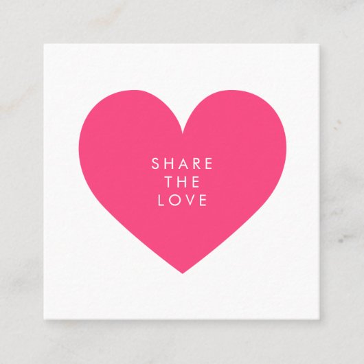 Hot Pink Heart Partagez la carte de référence d'am (Devant)