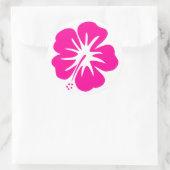 Hot Pink Hibiscus Ronde Sticker (Tas)