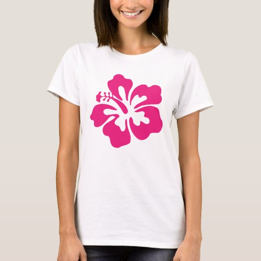 Hot Pink Hibiscus T-shirt (Voorkant)