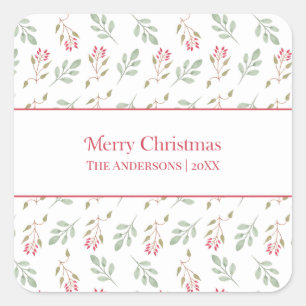 Hot Pink Holly Berry Joyeux Stickers Cadeaux de No