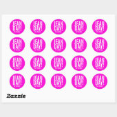 Hot Pink Jean Day Stickers (Vel)