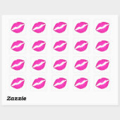 Hot Pink Kiss Vierkante Sticker (Vel)