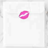 Hot Pink Kiss Vierkante Sticker (Tas)