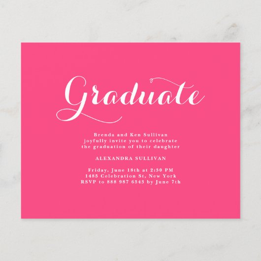 Hot Pink Klasse van 2025 Photo Collage Afstuderen (Achterkant)