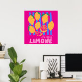Hot Pink La Vita al Limone Poster (Thuiskantoor)