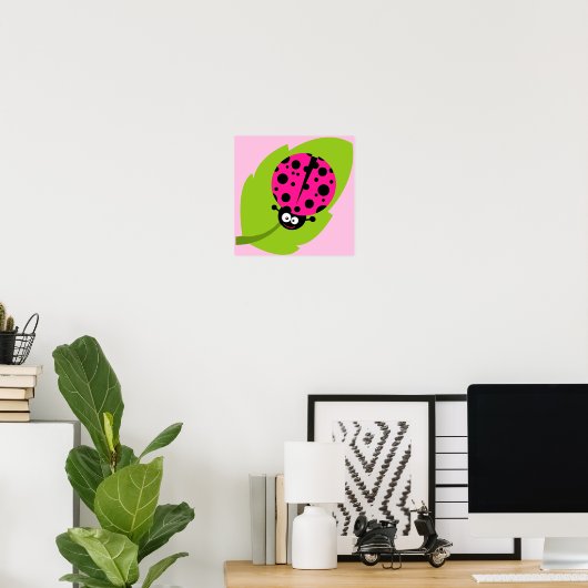 Hot Pink Ladybug Poster (Thuiskantoor)