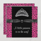 Hot Pink Leopard-Baby shower Kaart (Voorkant / Achterkant)