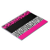 Hot Pink Leopard en Zebra Animal Print Notitieboek (Linkerzijde)