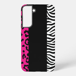 Hot Pink Leopard en Zebra Animal Print Samsung Galaxy Hoesje