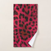 Hot Pink Leopard Print Faux (Serviette à main)