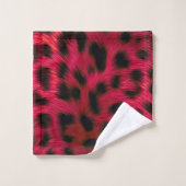 Hot Pink Leopard Print Faux (Gant de toilette)