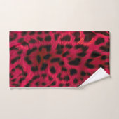 Hot Pink Leopard Print Faux (Serviette à main)
