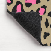 Hot Pink Leopard Print Personalized Muismat (Hoek)