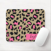 Hot Pink Leopard Print Personalized Muismat (Met muis)