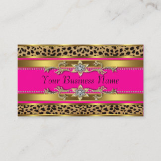 Hot Pink Leopard Visitekaartjes