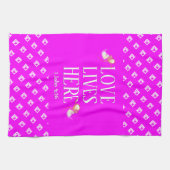 Hot Pink | LEVENDE LEVENS HIER | Stijlvol Theedoek (Horizontaal)