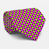 Hot Pink & Lime Green Polka Dots Stropdas (Opgerold)