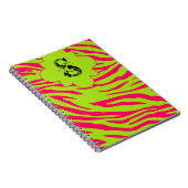 Hot Pink Limoen Zebra Print Animal Spiral Notitieb Notitieboek (Rechterzijde)