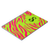 Hot Pink Limoen Zebra Print Animal Spiral Notitieb Notitieboek (Linkerzijde)
