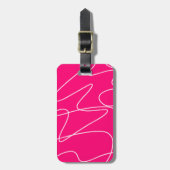 Hot Pink Line Art Bagagelabel (Voorkant verticaal)