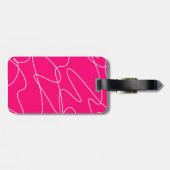 Hot Pink Line Art Bagagelabel (Achterkant horizontaal)