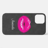 Hot Pink Lips Glamoureus Illustratie Case-Mate iPhone Case (Achterkant (horizontaal))