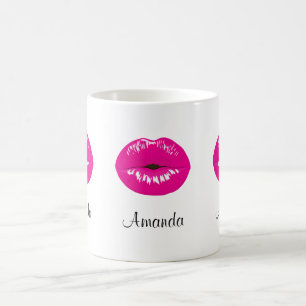 Hot Pink Lips Glamoureus Illustratie Koffiemok